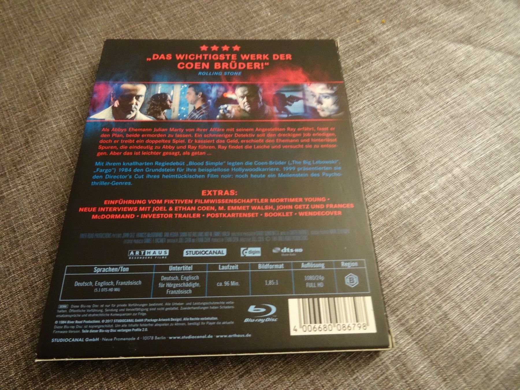 Alle DVDs: Blood Simple Director's Cut Blu-ray Arthaus – Gebraucht aus Olten von Disc-Verkauf 1