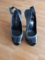 ALDO Schwarz-grau Lack Peep Toe Pumps Gr 40