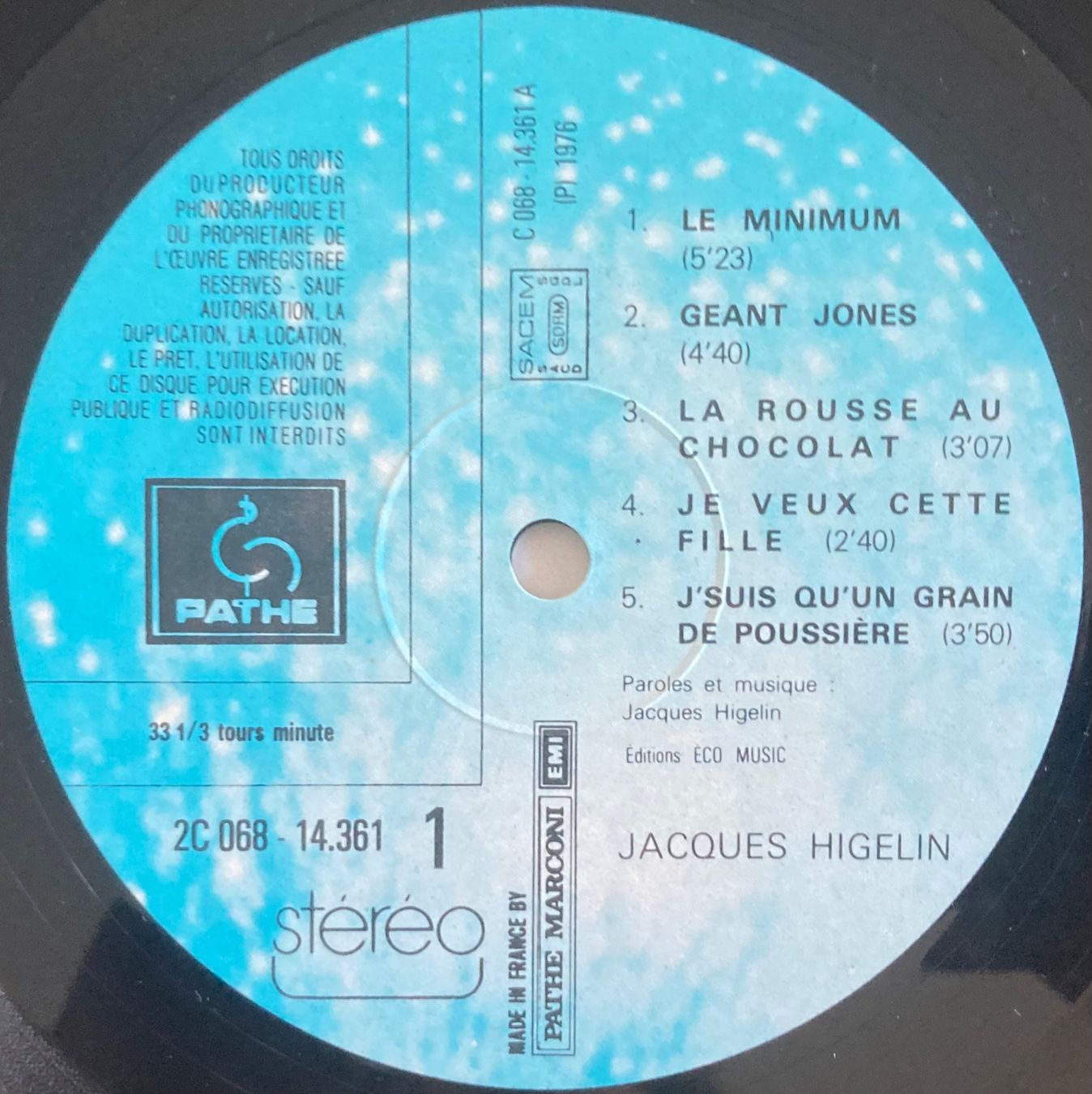 Dischi in vinile: JACQUES HIGELIN - ALERTEZ LES BEBES! – Usato da Poliez-Pittet venduto da Newtown-Records 3