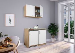 798 Miniküche Küchenzeile 100cm E/WEISS - Küche Einbauküche