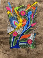 handgemalte Bilder auf Baumrinde - Naturkunst
