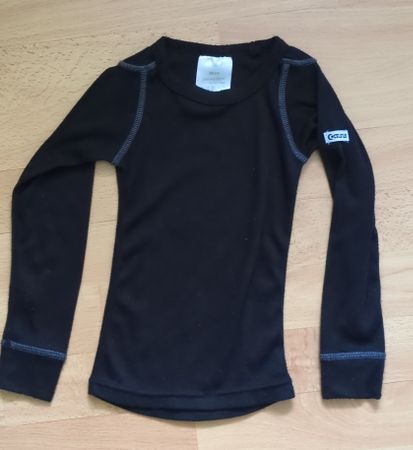 Thermo-Langarmshirt schwarz Grösse 98/104 gebraucht