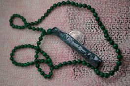 Kette  mit Kordel 6mm  Malachit-Look, Imitat aus Epoxidharz