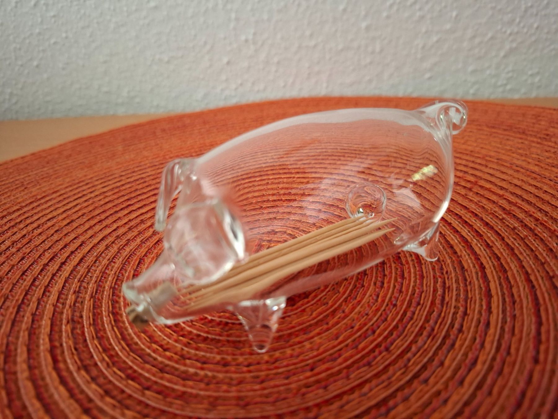 Statuette: Zahnstocherhalter Schwein aus Glas – Nuovo (secondo la descrizione) da Dietikon venduto da oldi53 3