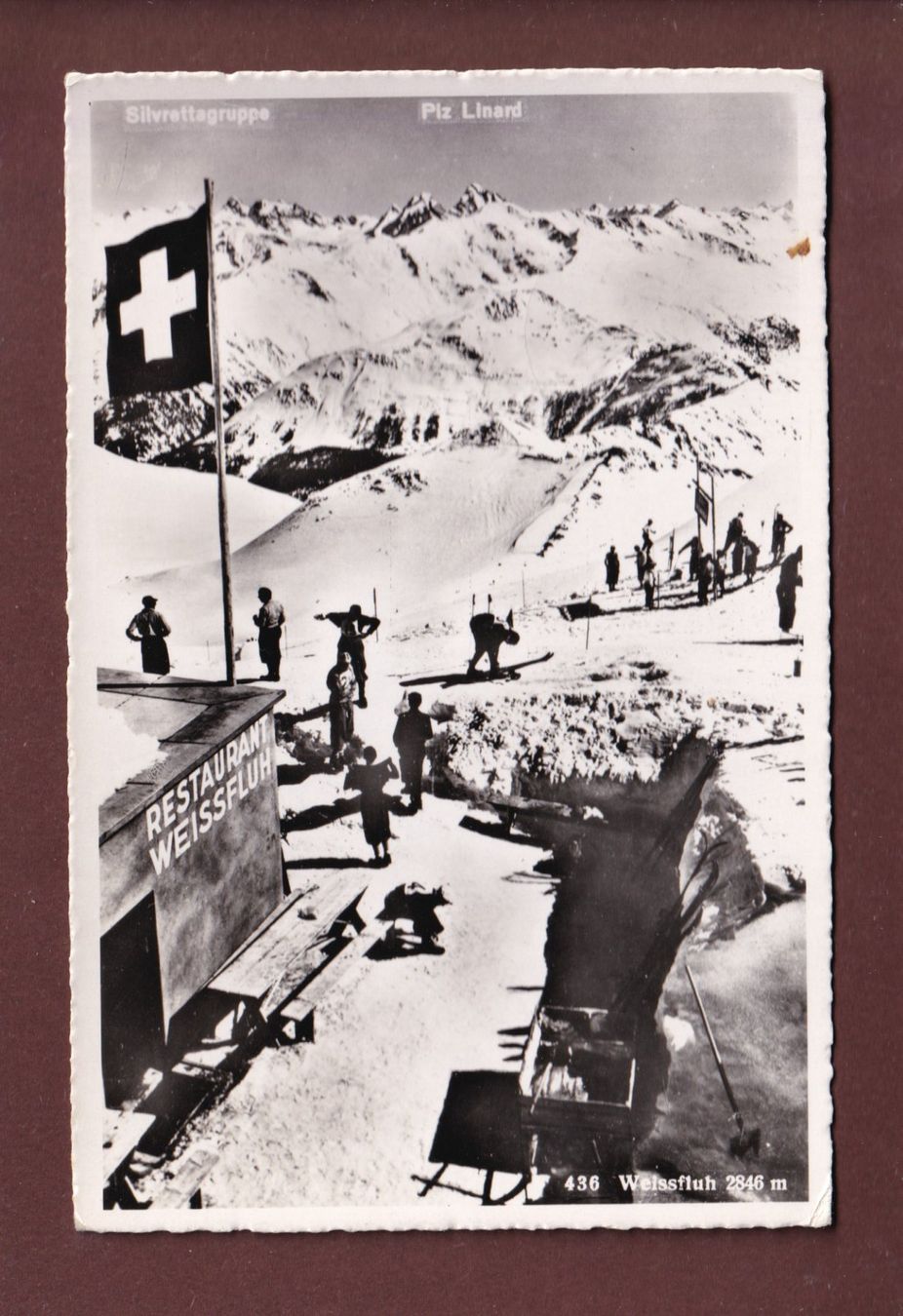 Cartoline postali: Davos - Restaurant WEISSFLUH - 1953 – Usato da Pully venduto da nicecards