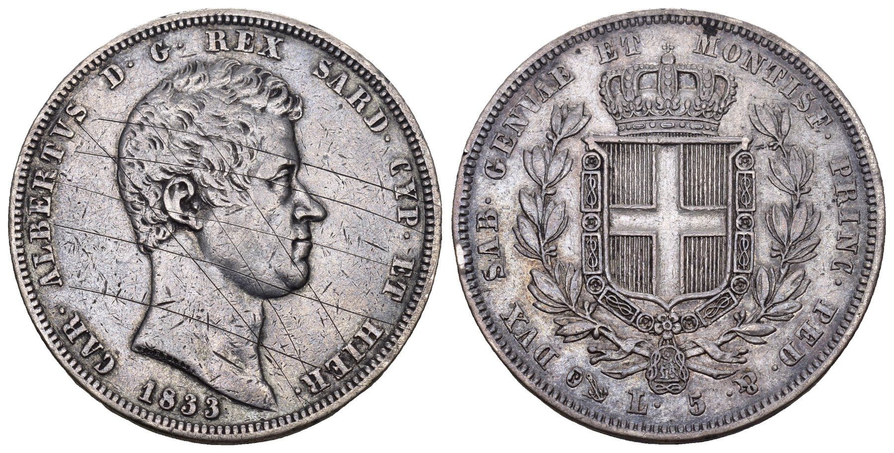 Tutti le monete: Sardinien 1833 – Usato da Bern venduto da numismatictops