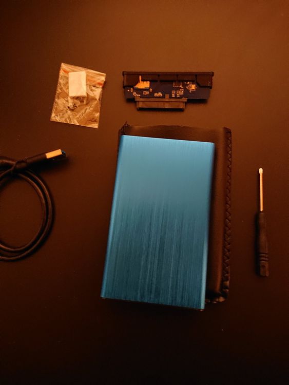 NEU - Case Hülle SATA Externe HDD 2.5 USB 3.0 - Alu - Blau (Neu und ...