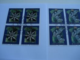Marke Weihnachten, 2000+ 2001, FDC Einzel + 4erblock, 4 Bel