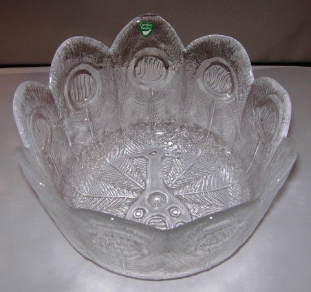 Schalen: runde Glas-Schüssel mit Pfauenform – Gebraucht aus Dübendorf von rumpumpel