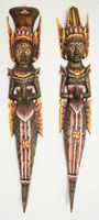 Rama und Sita Paar aus Holz, Hinduismus, Ramayana, 1 Meter