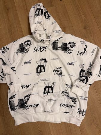 Kapuzenpullover X-SIDE weiss Aufdruck Grösse L neu