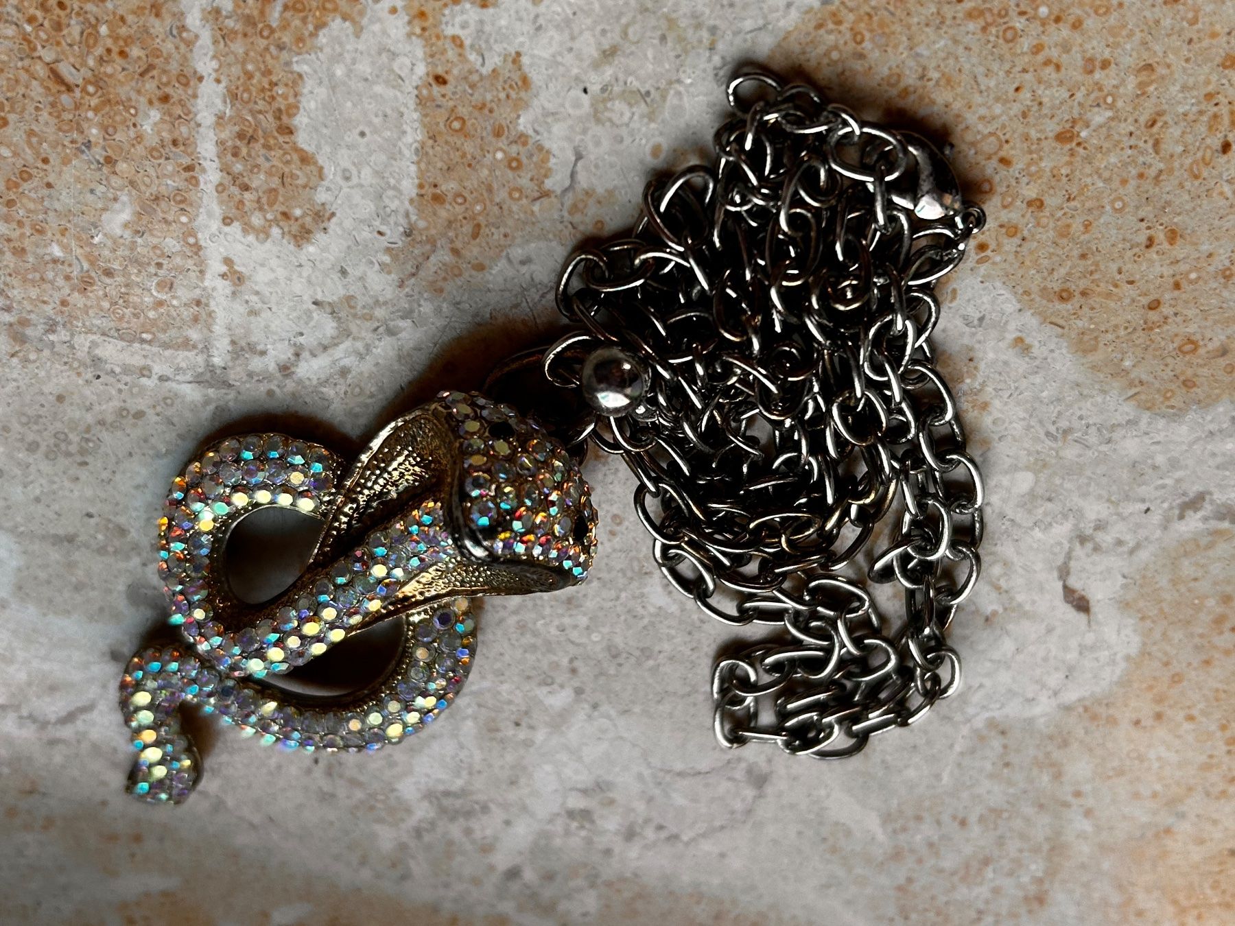 Catenine: Schlangen-Kette KOBRA WEISS Strass – Usato da Dittingen venduto da Bellevista 8