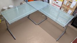 Ecke Glass Schreibtisch