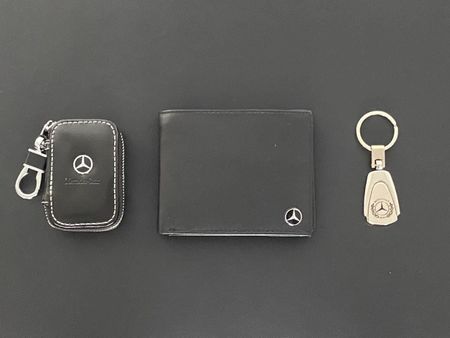 Mercedes SET Portemonnaie - mit Etui & Schlussanhänger