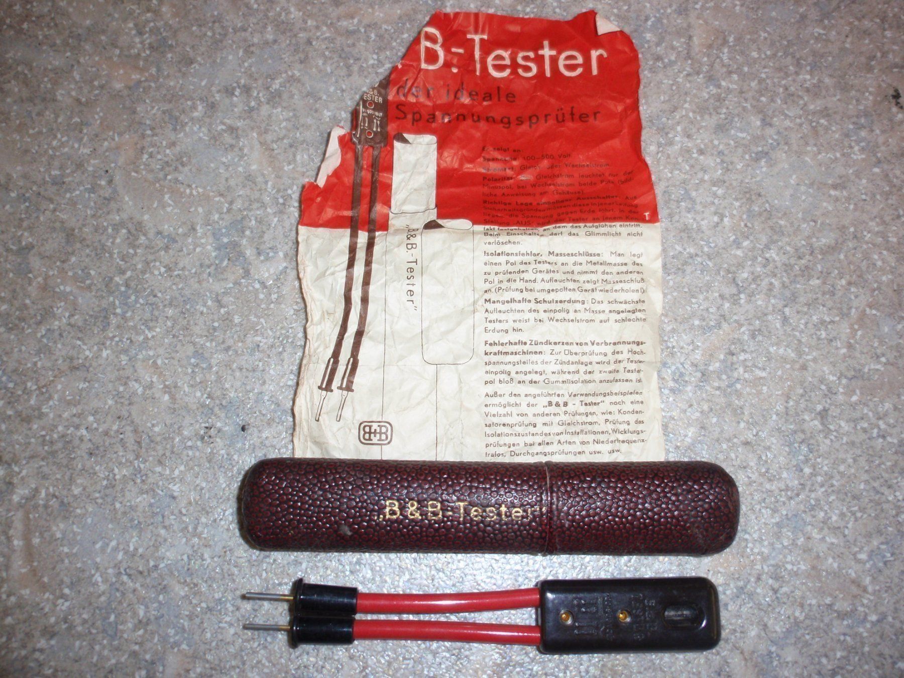 Misurare: Spannungsprüfer , antik , ( B & B ) – Usato da Boswil venduto da pavo1
