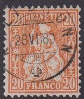 Sitzende Helvetia "20",Zweikreis++++