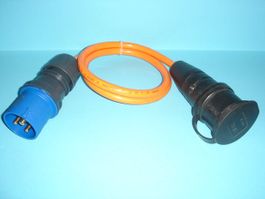 Kabel-Übergang Camper+Wohnwagen Stecker 16A auf Kup. Typ 13