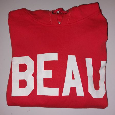 Sweat à capuche rouge H&M "BEAU" taille M