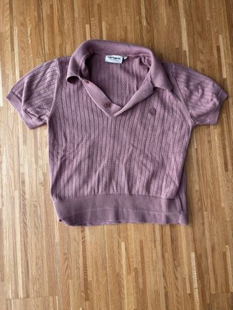 Carhartt WIP Strick Polo Shirt – Rosa – Gr. XS