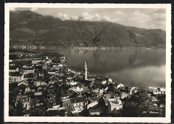 Cartoline postali: AK Ascona, Panorama mit Bergen – Usato da Berlin venduto da bartko-reher