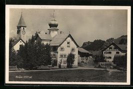 AK Parpan, Ortsansicht mit Kirche, 1925