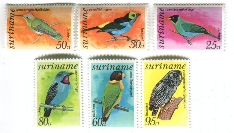 Tutti i francobolli: Briefmarken "Vögel". Suriname. – Nuovo e nell'imballaggio originale da Basel venduto da Butsch5