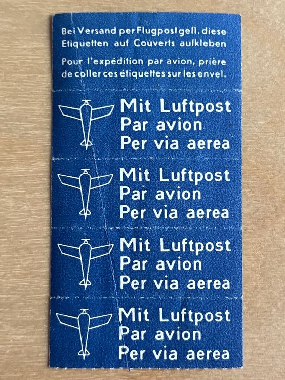 4 Luftpost-Etiketten mit Flugzeug, Vintage, Sammler (Gebraucht) in ...