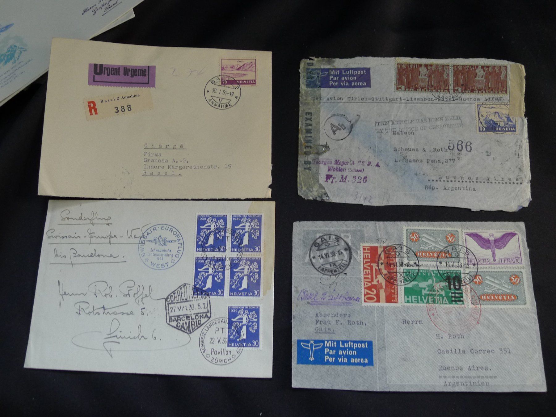 Alle Briefmarken: 16 Flugpostbriefe Schweiz – Gebraucht aus Dagmersellen von wyss1982 1