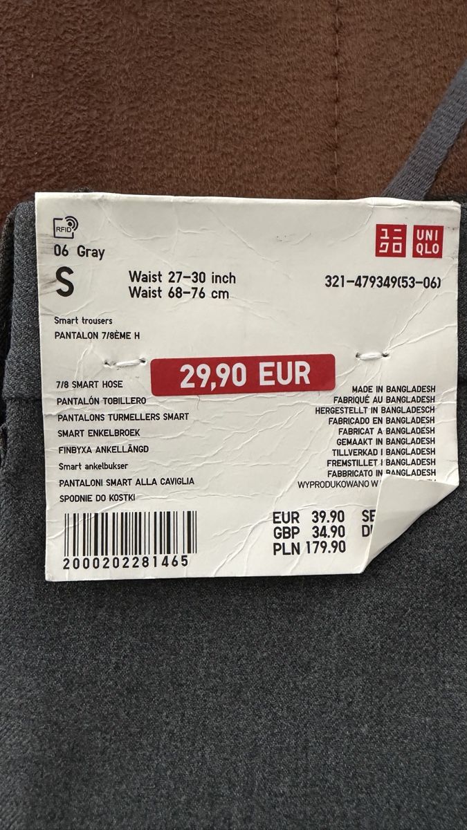 Uniqlo Pantaloni: Uni Qlo Smart - Hose grau - Neu Grösse S – Nuovo e nell'imballaggio originale da Seewen SZ venduto da audi-point 4