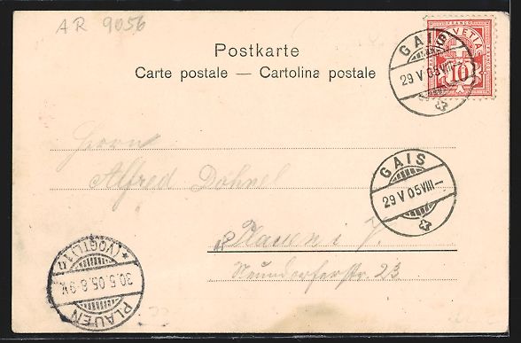 Cartoline postali: Gais, Restaurant Bahnhof, Gesamtansicht  – Usato da Berlin venduto da bartko-reher 1