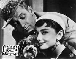 Film, Grosse Aushangfoto, Audrey Hepburn in "Sabrina", Hund