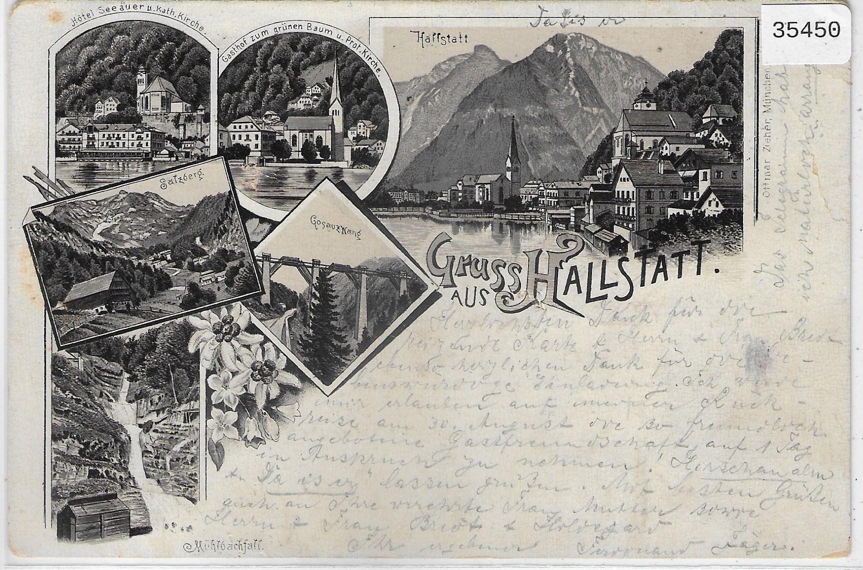 Cartes postales: Gruss aus Hallstatt - Litho – Défectueux à Ettingen par Kartenplanet
