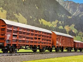 Roco __ 6 teiliger Güterwagen Zug __ in OVP __ DC __ Spur H0