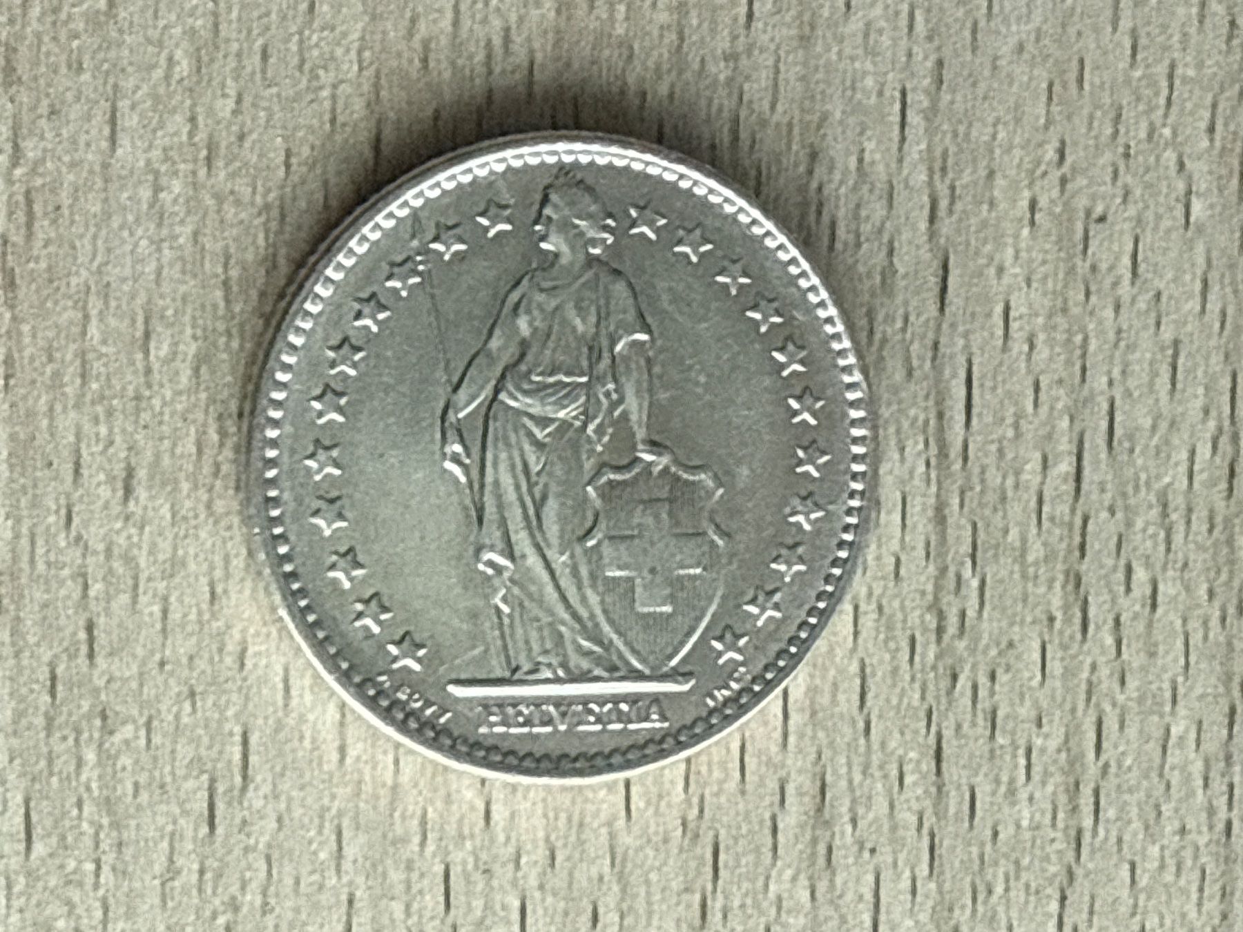 Alle Münzen: Schweizer 2 Franken Silbermünze 1965 – Gebraucht aus Glattbrugg von Schweigmatt 1