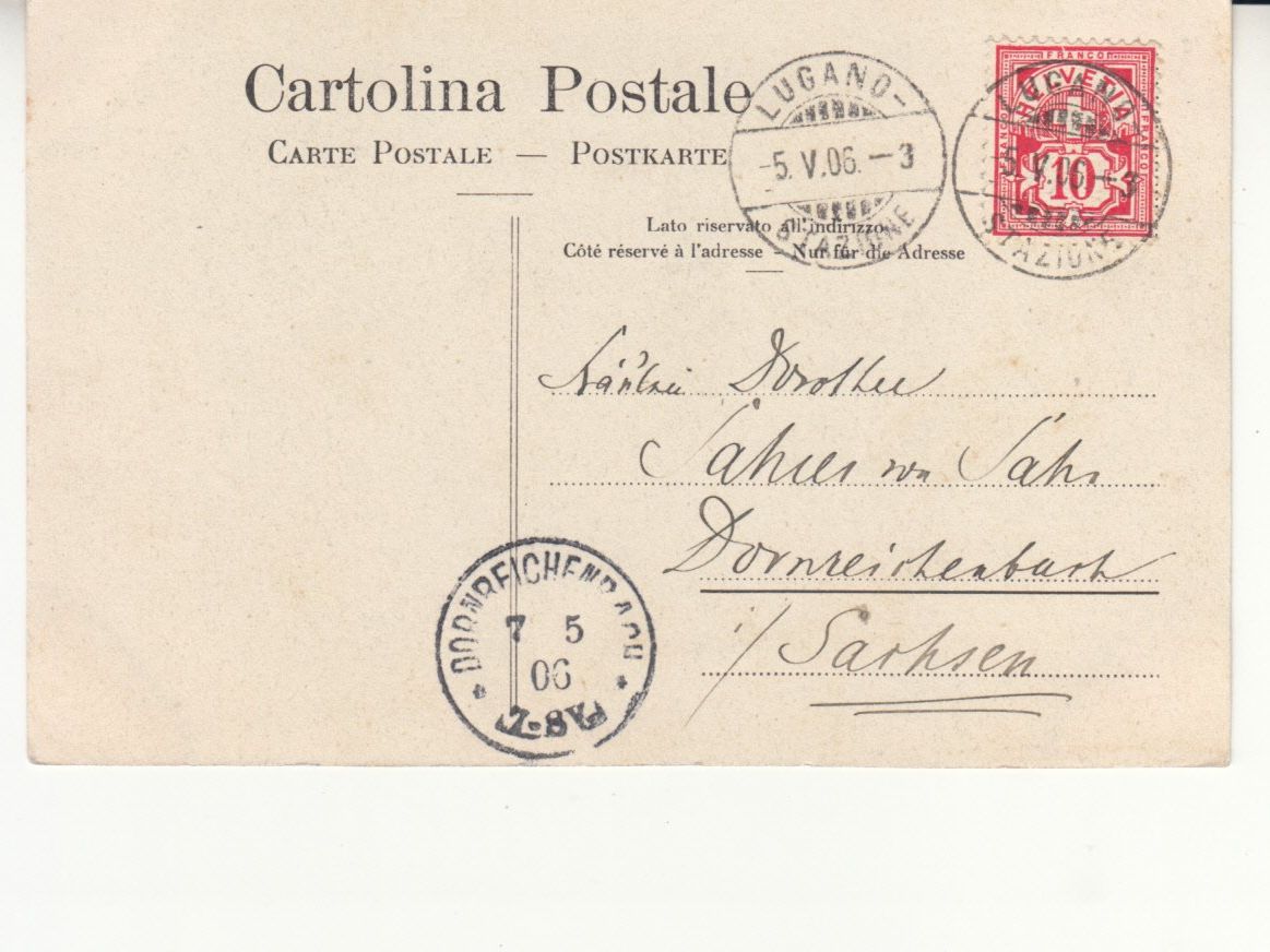 Cartoline postali: Lago di Lugano 1906 – Usato da Bürglen TG venduto da StampGraf 1