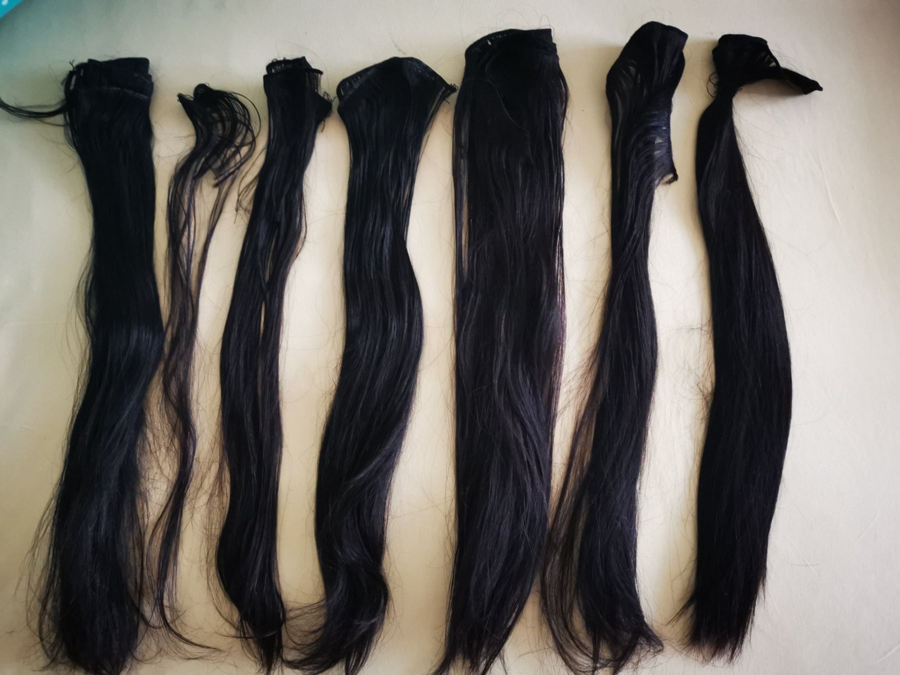Parrucche: Mèches de cheveux naturels noirs - perruque / postiche – Usato da Courtepin venduto da mara_1808