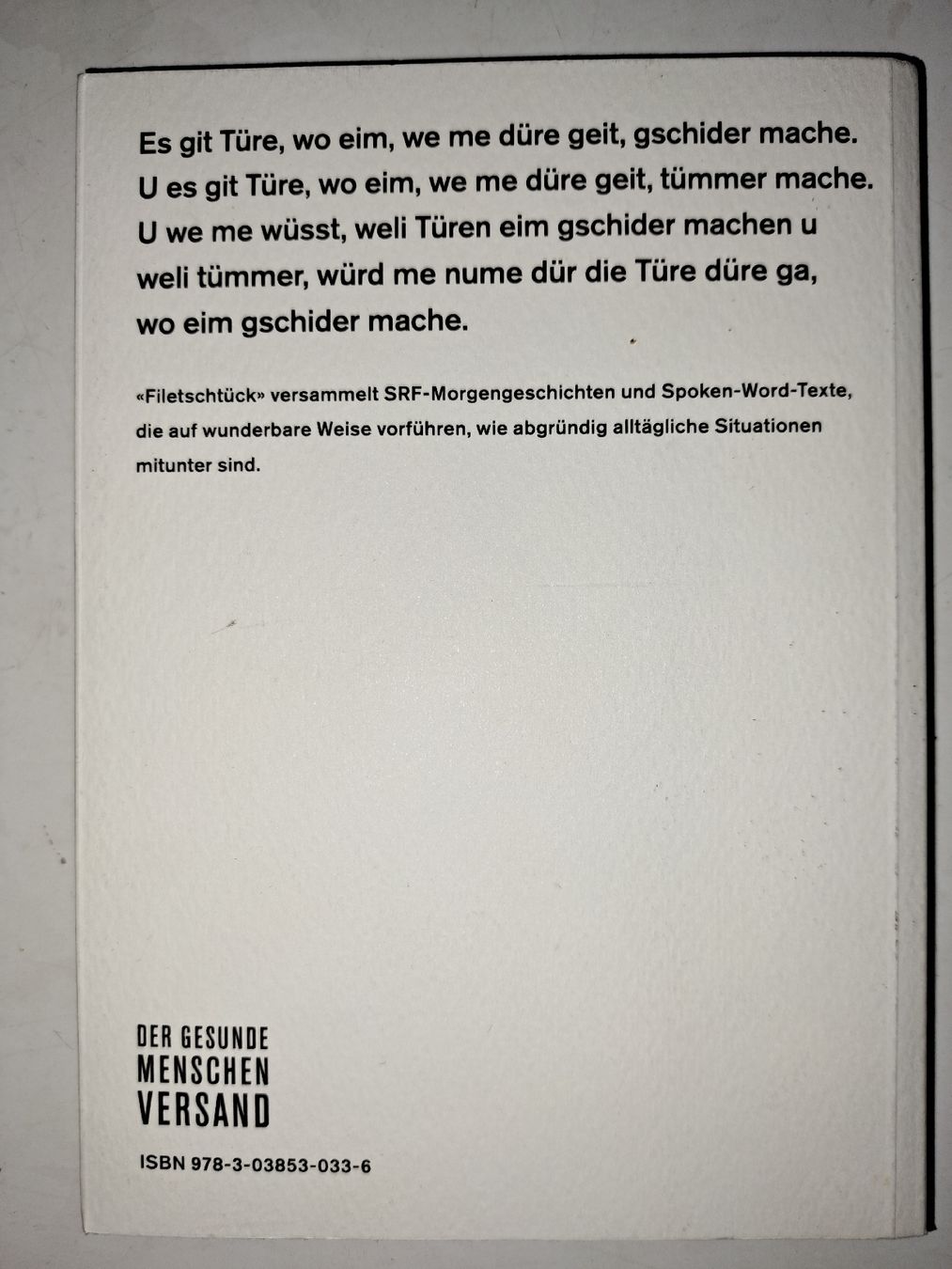 Bücher: Guy Krneta: Filet Schtück. edition spoken script, 2016 – Gebraucht aus Zürich von chusel 1