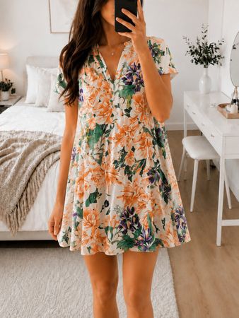 Leichtes Blumenkleid Gr. M – 100% Viskose – Sommerkleid