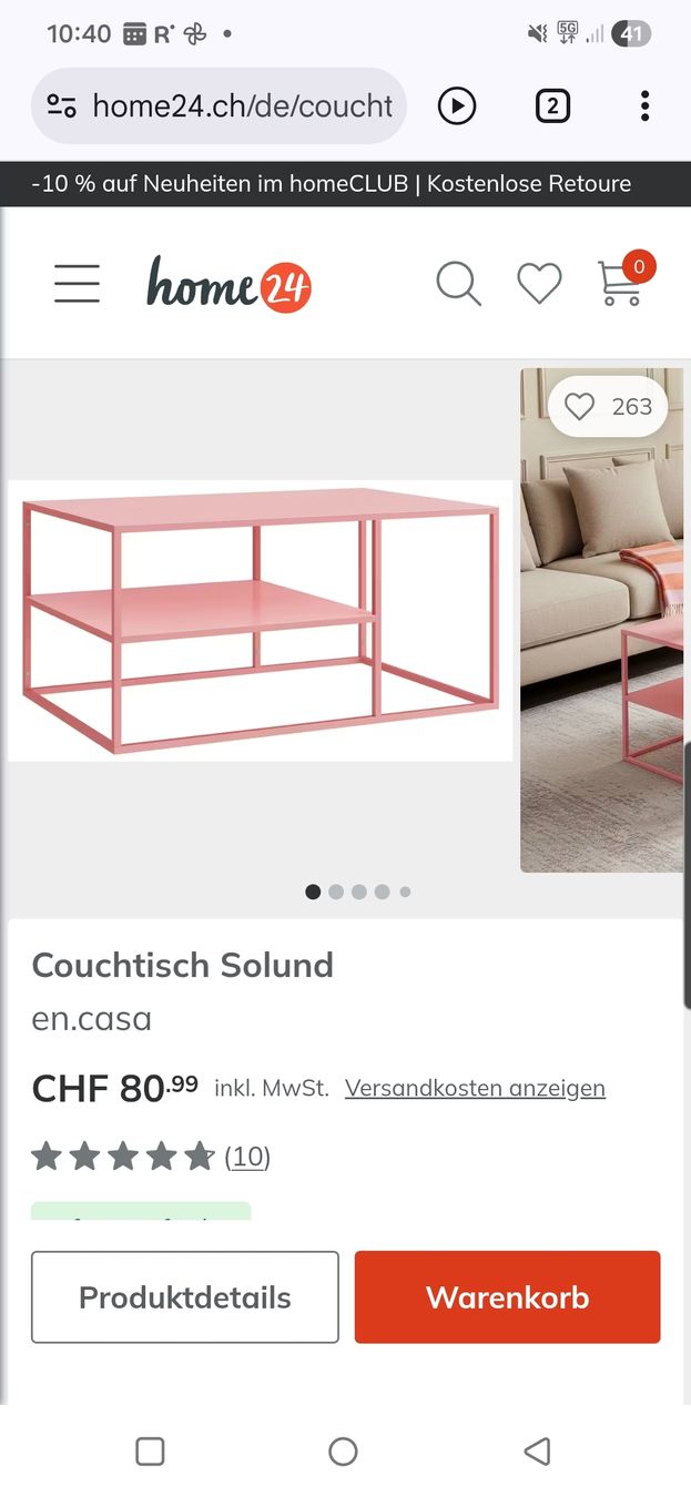 Tische: Couchtisch – Neu und originalverpackt aus Windisch von Miom