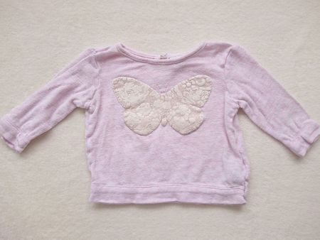 Baby Girl Pullover H&M Gr. 68 Rosa Schmetterling 100% Baumwo