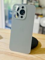 VITRE ARRIÈRE IPHONE 15 Pro Titane nature (AVEC LOGO)