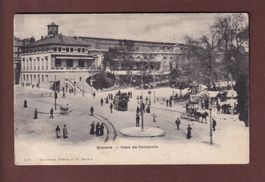 GENEVE - Gare de Cornavin - Attelages - 1903 // pli //
