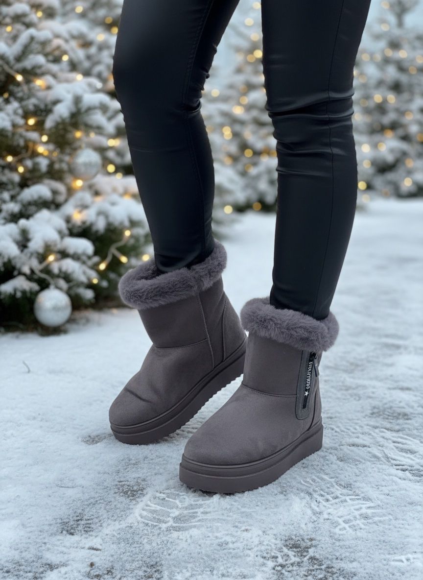 Zelbuck Damen Winter Stiefel – Mit Kunstfell Gefüttert, Flache Sohle, Y2K Style (warm & Stylisch)