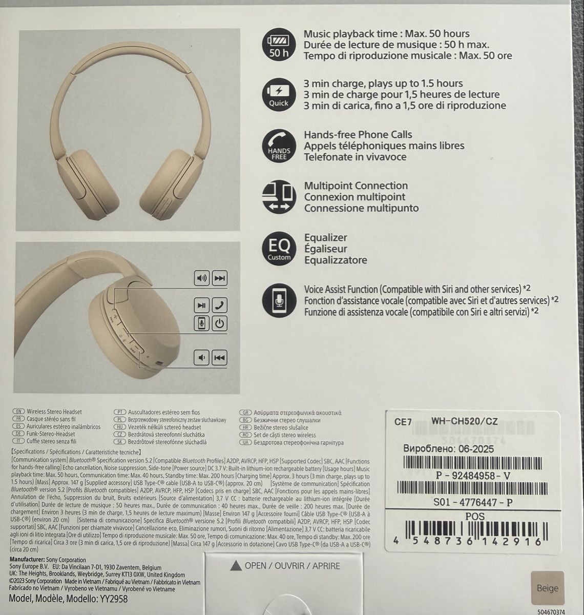 Sony Cuffie: SONY® WH-CH520 – Nuovo e nell'imballaggio originale da ittigen venduto da huba01 1