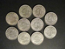 10 x 50 Rp 1960-2-3-3-3-4-4-4-5-6 Superbes pièces Top du Top