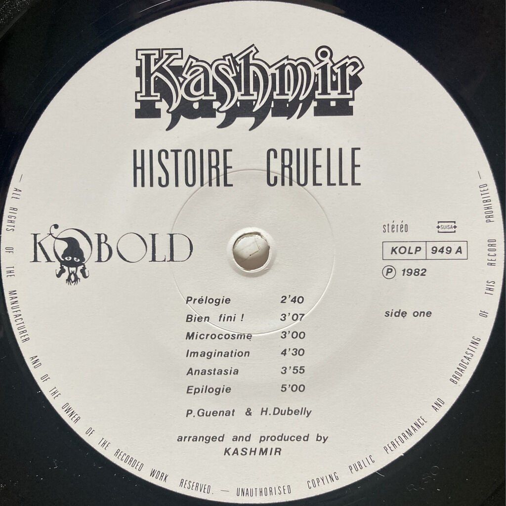 Dischi in vinile: KASHMIR - HISTOIRE CRUELLE – Usato da Bottens venduto da hotter-than-hell 2