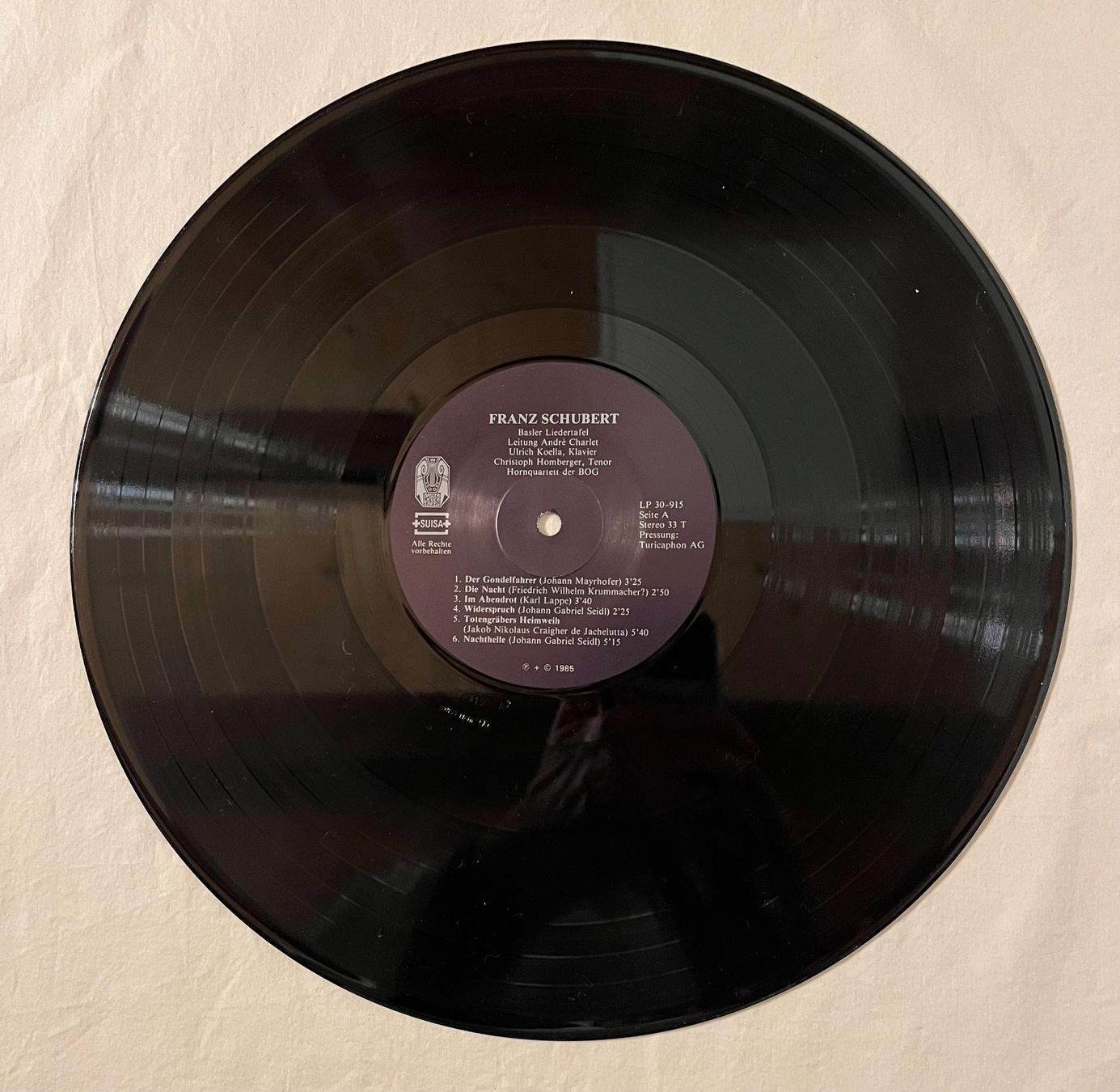 Dischi in vinile: Franz Schubert - Basler Liedertafel, Leitung: André Charlet – Usato da Muttenz venduto da Golden_Times 4
