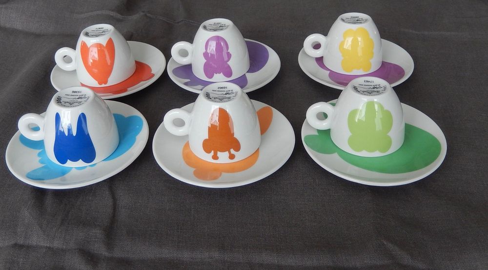 ILLY COLLECTION 2001 6 ESPRESSO TASSEN ILLY CUPS JEFF KOONS Kaufen