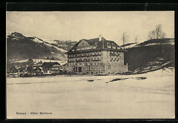 Cartoline postali: AK Gstaad, Hotel Bellevue – Usato da Berlin venduto da bartko-reher