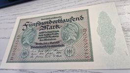 500000 Mark Reichsbankschein von 1923 - DM Sammlernote